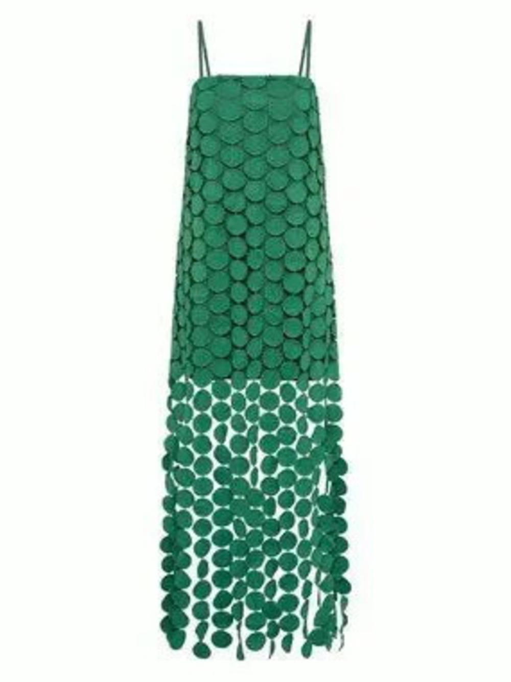 ZARA Green Sexy Women's Beach Slip Spaghetti Straps 3D Fringe Hem Midi Dress
